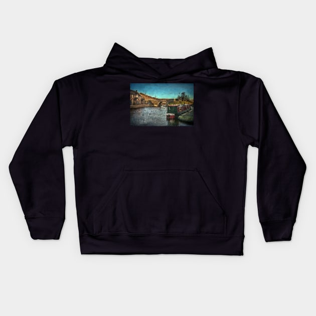 Brecon Canal Basin in Winter Kids Hoodie by IanWL